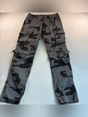 Gray & Black Camo Cargo Pants